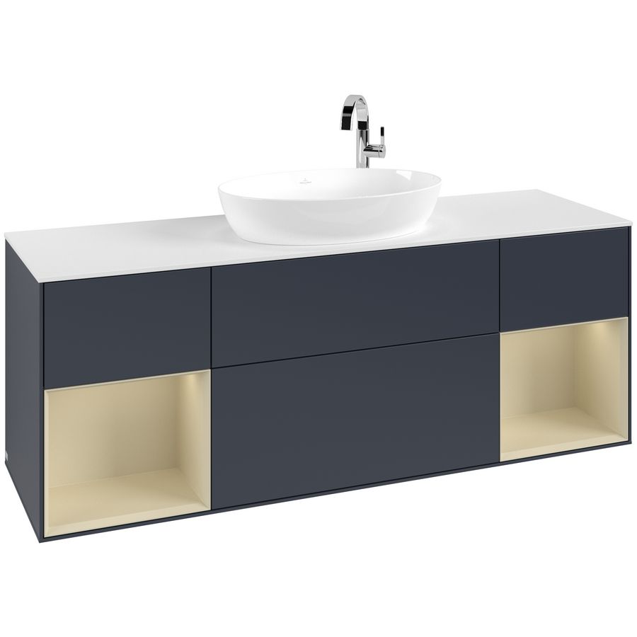 Wastafelonderkast Finion 1600x603x501mm Mid.Blue Matt Lacquer G981HJHG