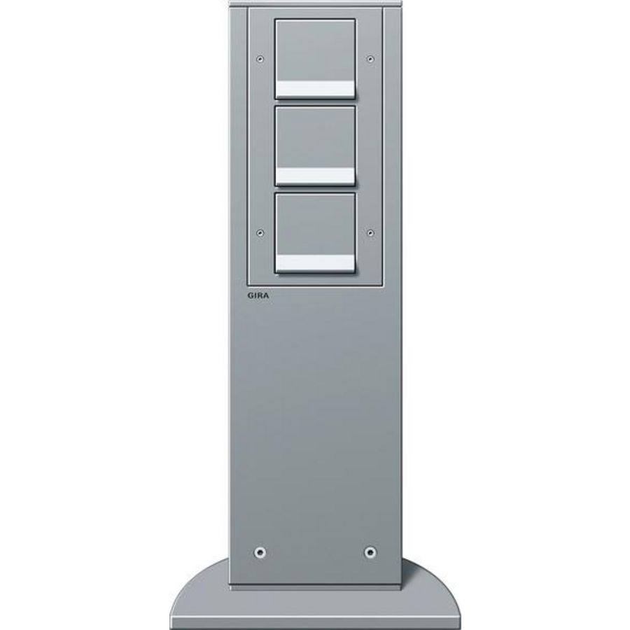 E-zuil 3x wandcontactdoos met randaarde SP 491mm Gira energiezuil kl.alum.