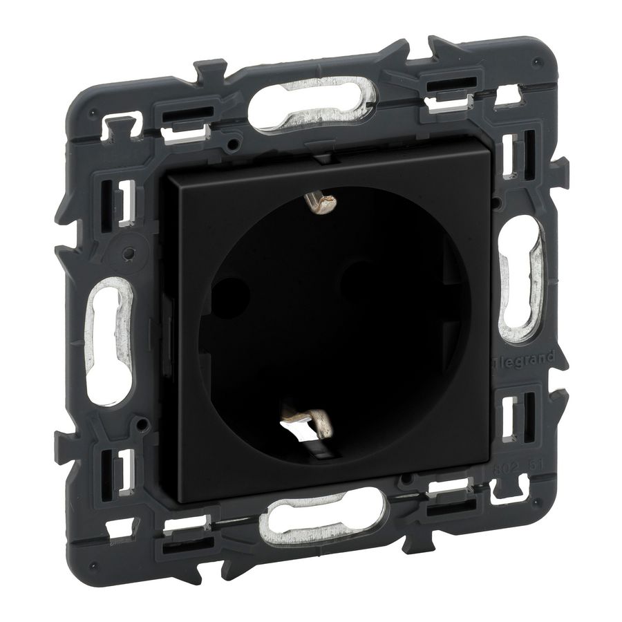 Wandcontactdoos 2P + A 16A Zwart Valena Next
