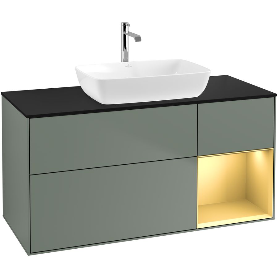 Wastafelonderkast Finion 1200x603x501mm Olive Matt Lacquer G832HFGM