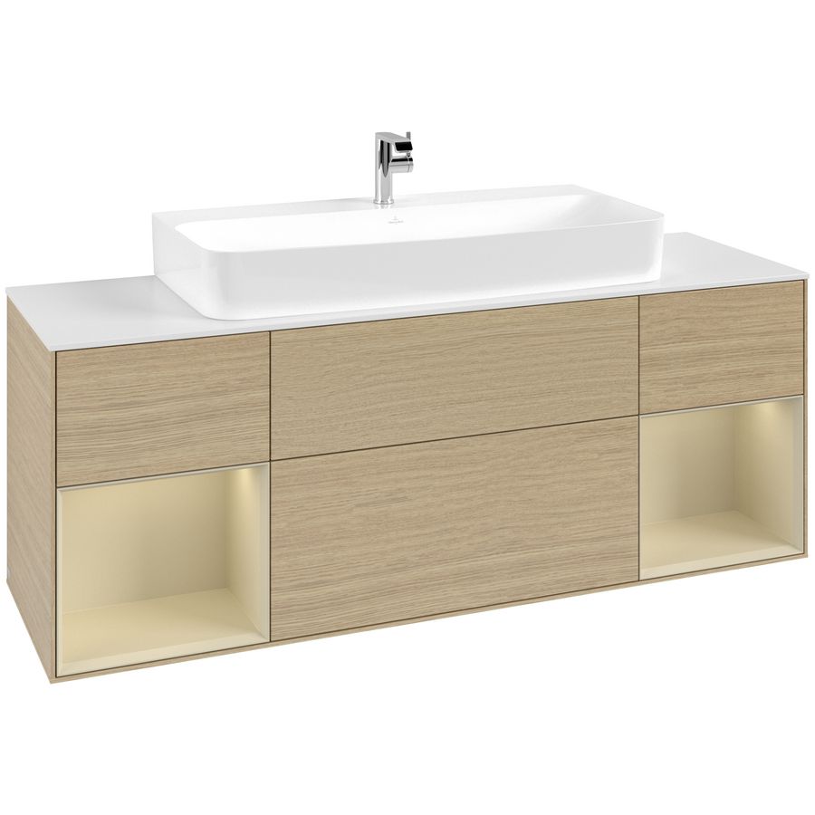 Wastafelonderkast Finion 1600x603x501mm Oak Veneer F211HJPC