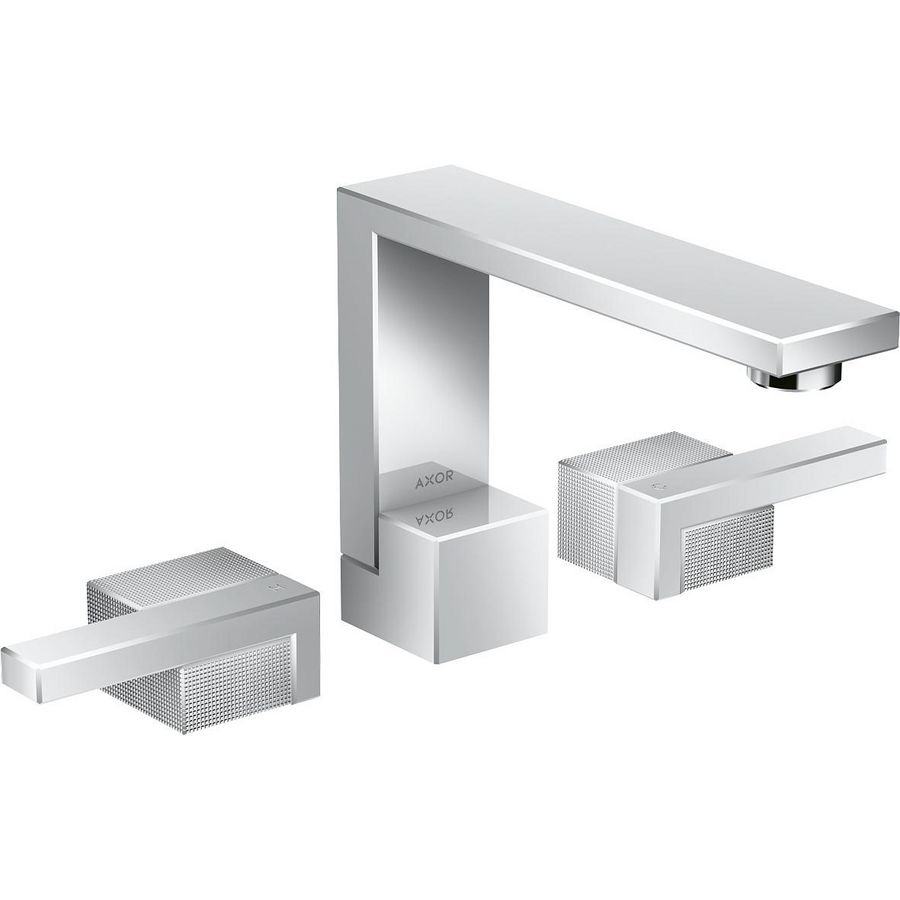 AXOR Edge 3-gats wastafelmengkraan Diamond Cut chroom