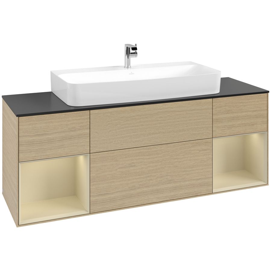 Wastafelonderkast Finion 1600x603x501mm Oak Veneer F212HJPC