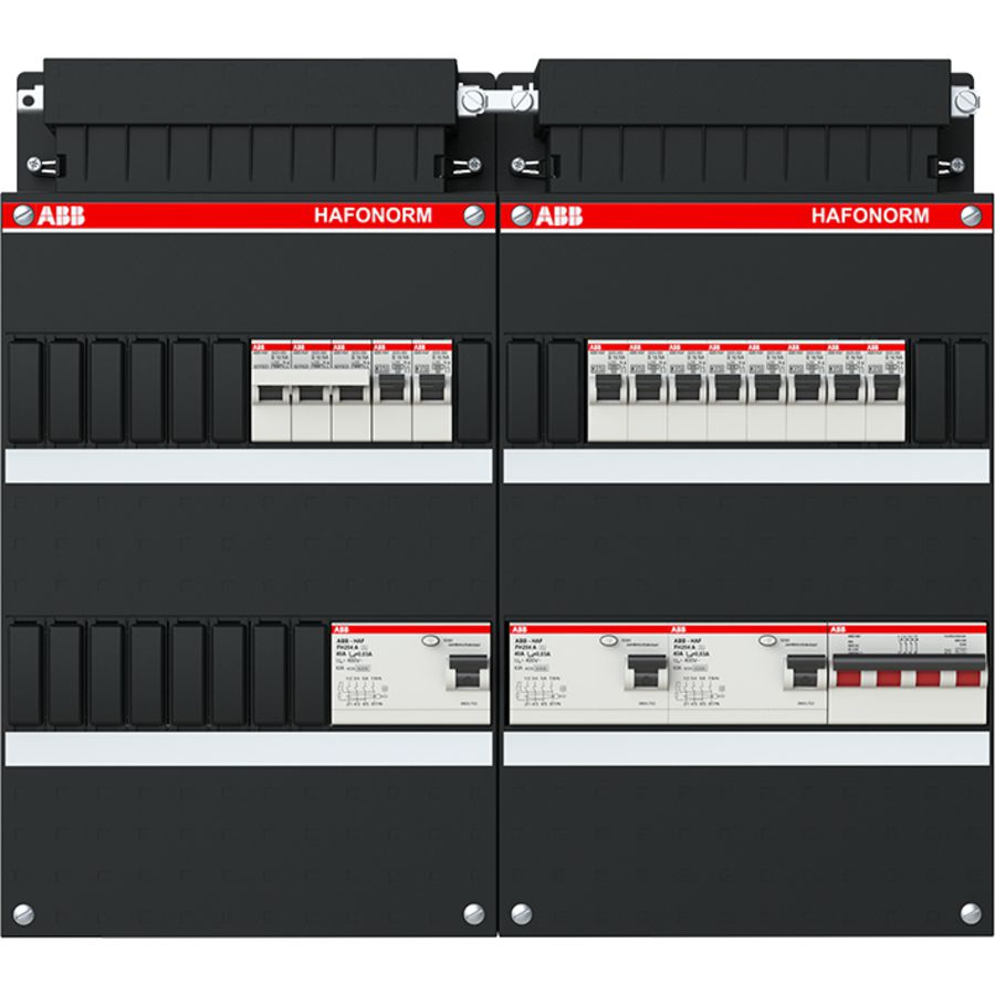 Installatiekast 10x achter 3x 30mA + K + HS 3-f