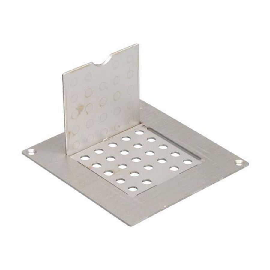 rst RVS304 140x140x2mm vastgeschr incl scharnierend deksel