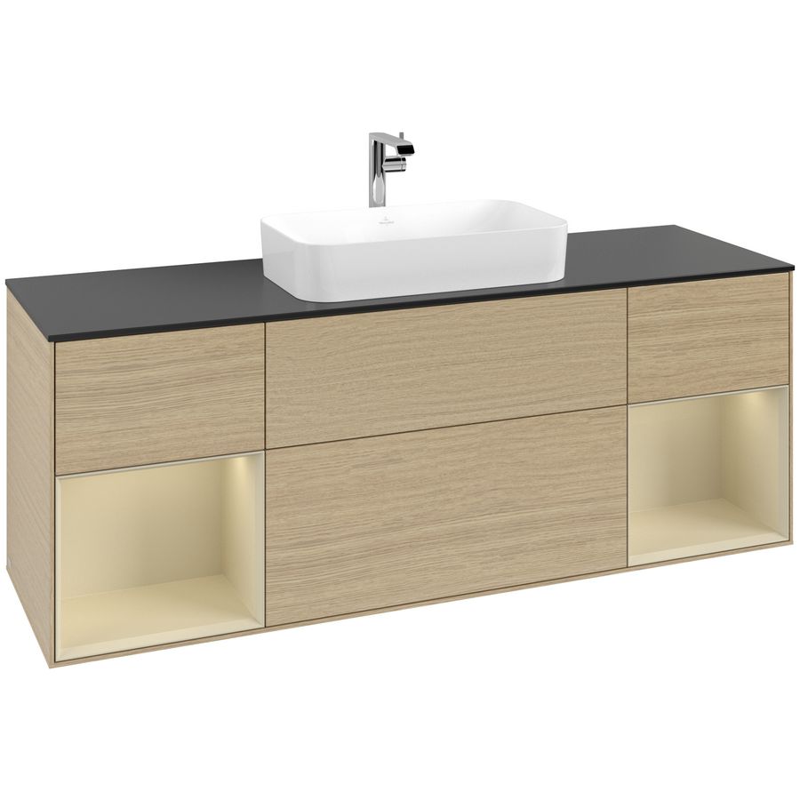 Wastafelonderkast Finion 1600x603x501mm Oak Veneer F332HJPC