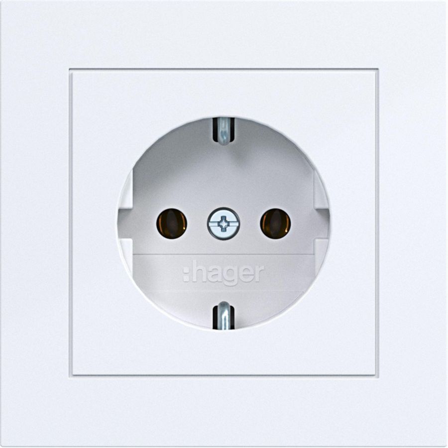 SCHUKO-wandcontactdoos met afdekplaat steekkl. A.1 lichtwit