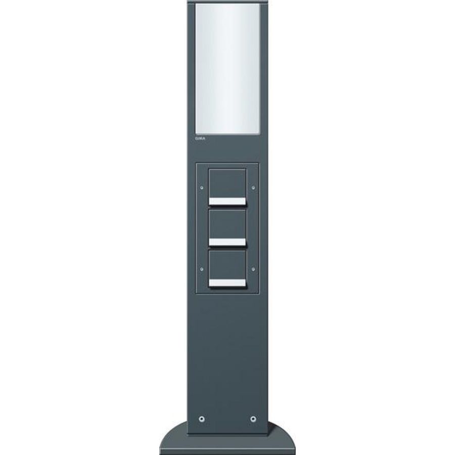 E-zuil lichtel. + 3x wandcontactdoos met randaarde SP 769mm Gira energiezuil antra