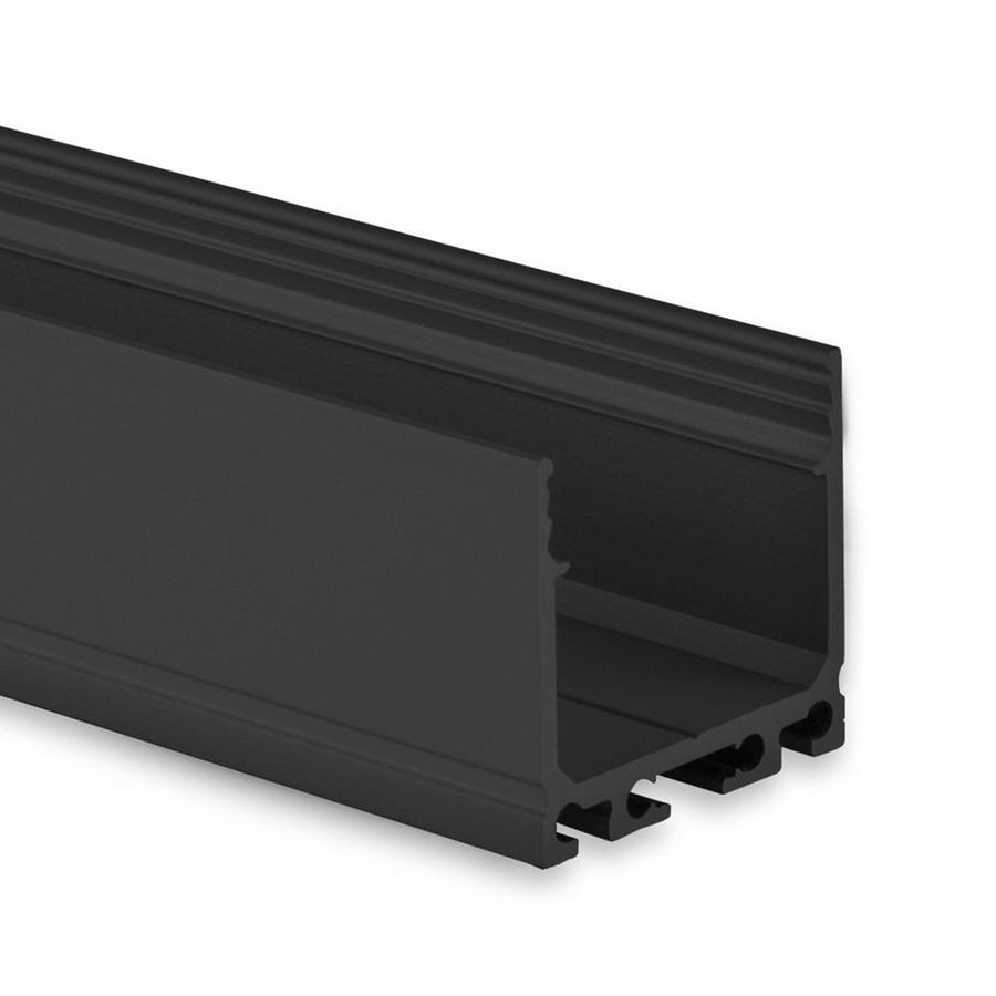 LED profiel PN6n L=2mtr. LED strips max. 24mm zwart RAL9005