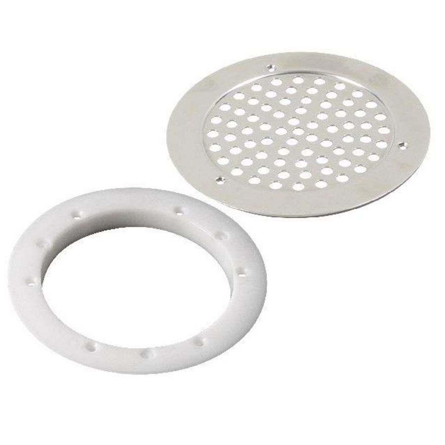 rst RVS304 diam 155x1mm vastgeschroefd incl klemring v vinyl