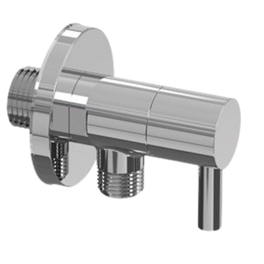 Hoekstopkraan inlaat 1/2" uitlaat 3/8" inc rozet chroom