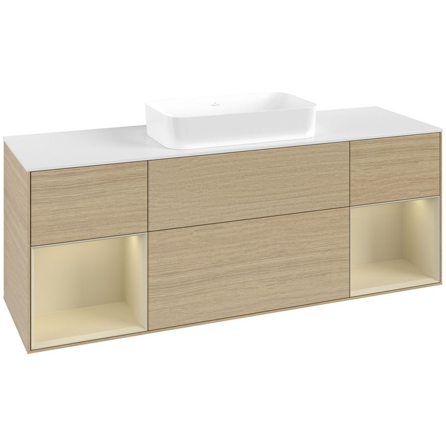 Wastafelonderkast Finion 1600x603x501mm Oak Veneer F741HJPC
