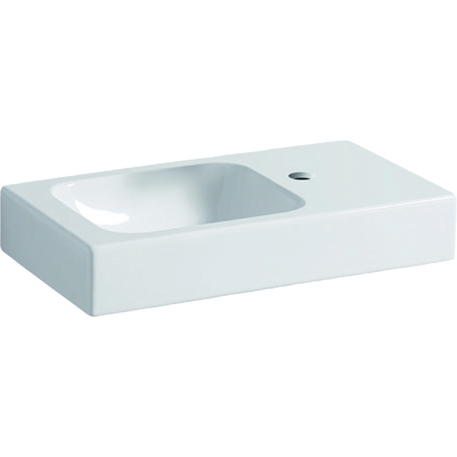 ICon fontein 53x31cm wit met kraangat recht/ zonder overloop afleg rechts Keratect
