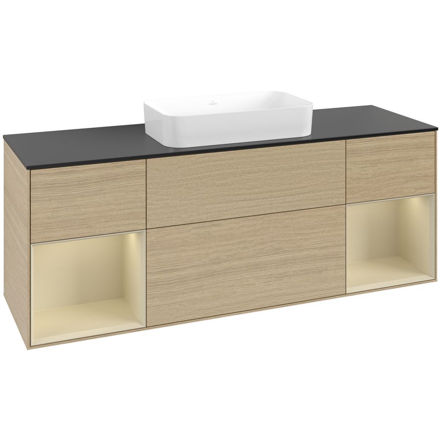 Wastafelonderkast Finion 1600x603x501mm Oak Veneer F742HJPC