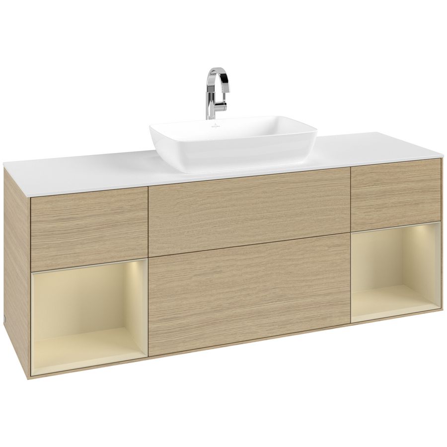 Wastafelonderkast Finion 1600x603x501mm Oak Veneer F861HJPC
