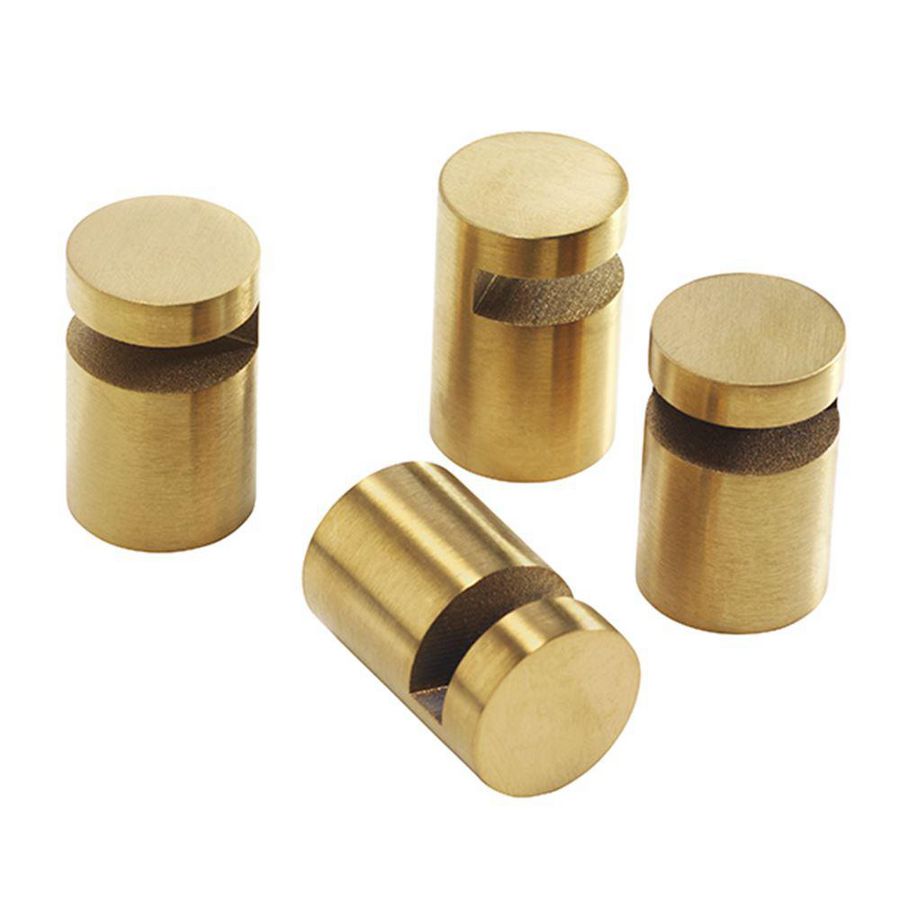 Set a 4st. Spiegelhouder messing geborsteld