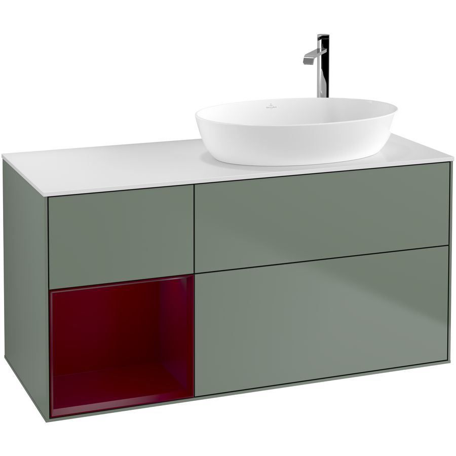 Wastafelonderkast Finion 1200x603x501mm Olive Matt Lacquer G921HBGM
