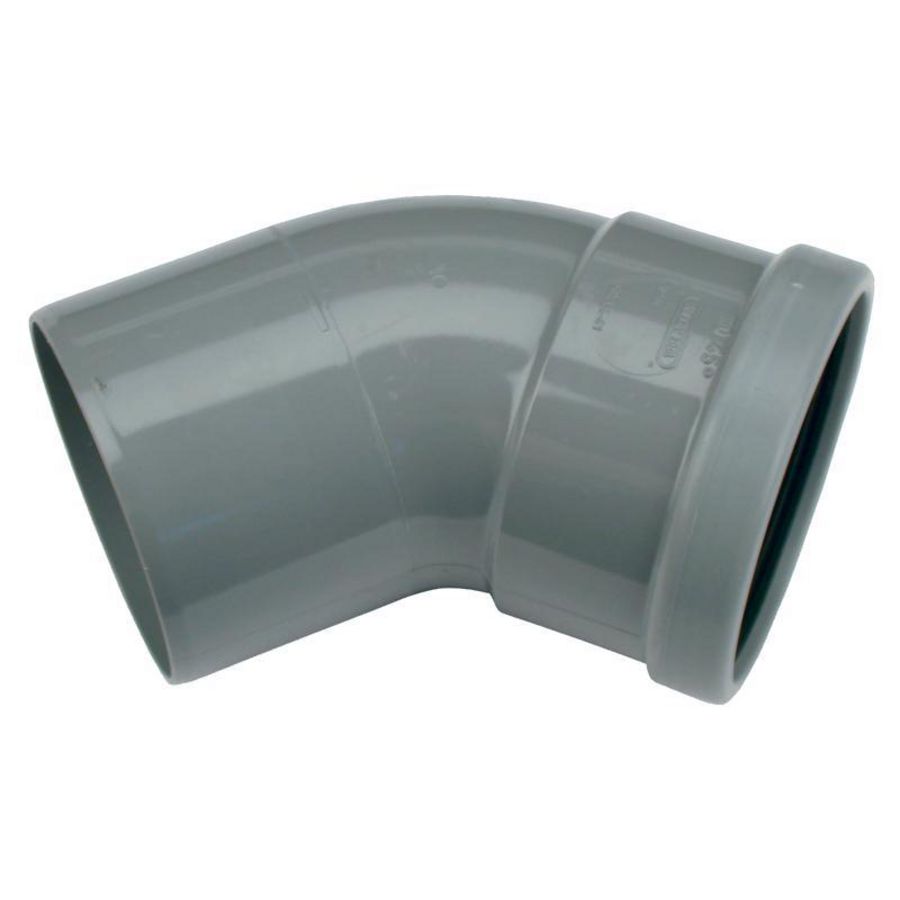 Wafix PVC manchet bocht 45° 160mm SN4 grijs mof/spie