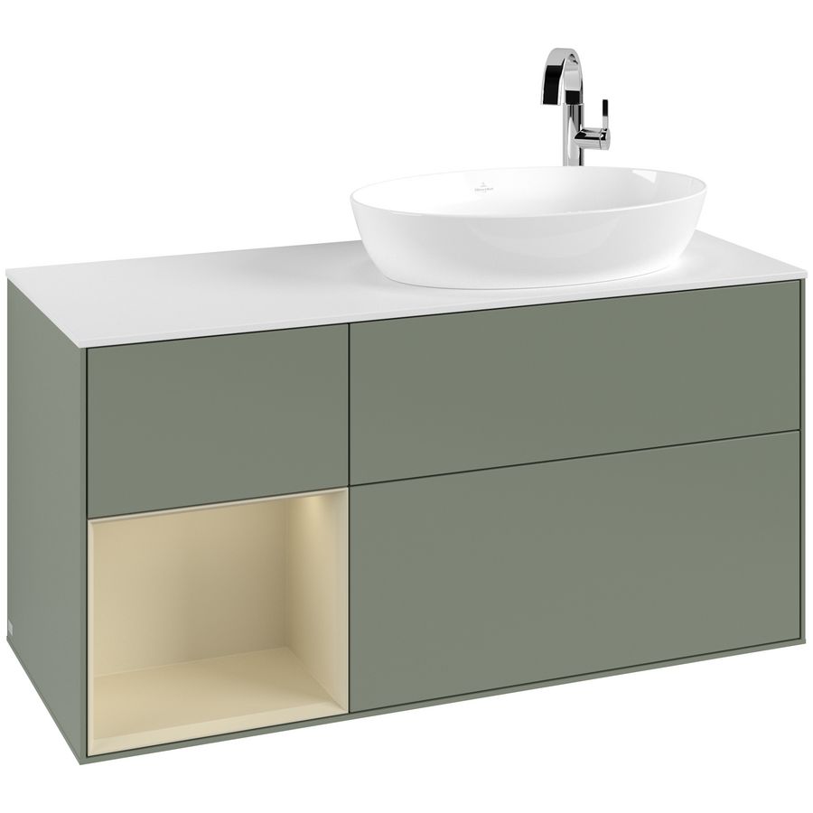Wastafelonderkast Finion 1200x603x501mm Olive Matt Lacquer G921HJGM