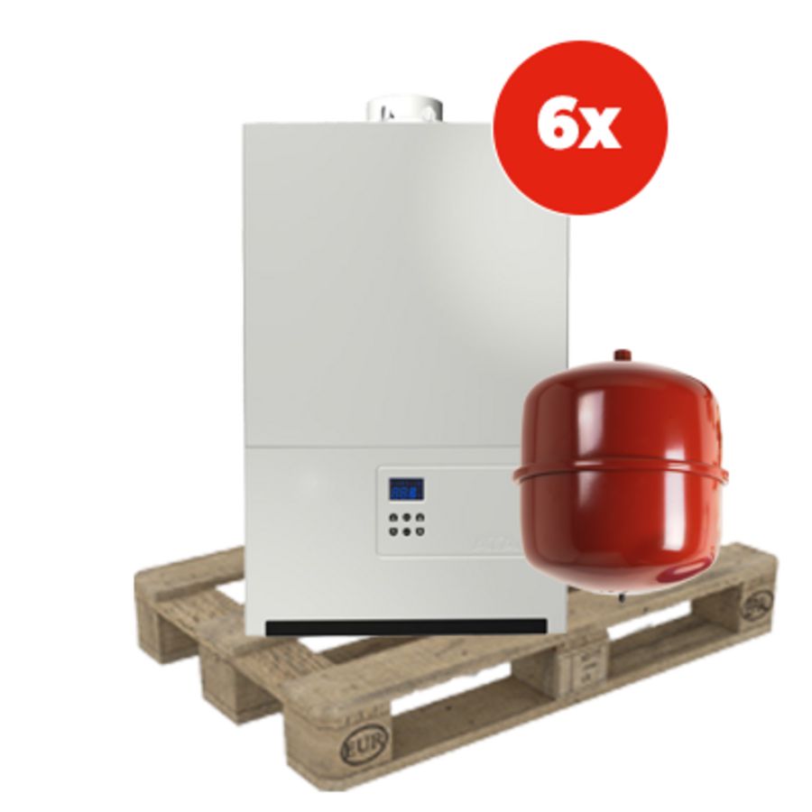 KPW pallet 6st. CV-ketel P27EC CW4 concentrisch 60/100 + aansluitpakket 18L