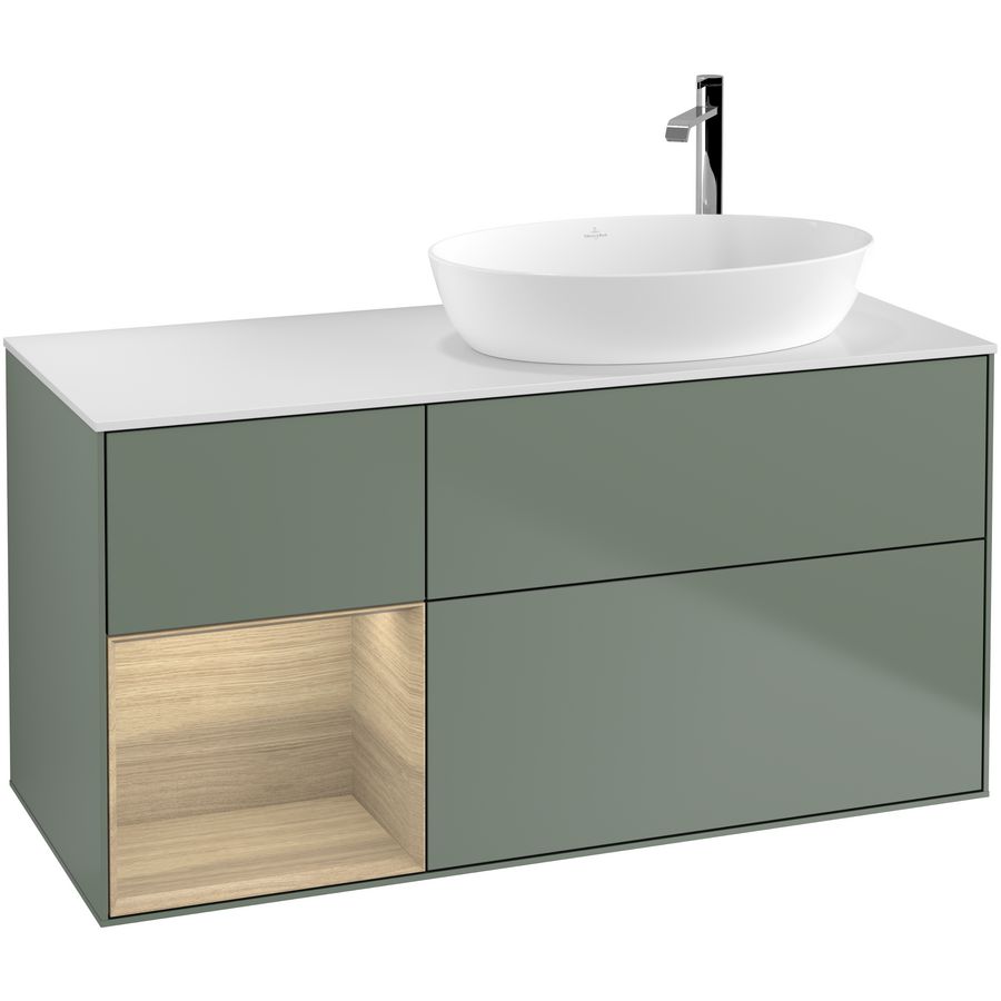 Wastafelonderkast Finion 1200x603x501mm Olive Matt Lacquer G921PCGM