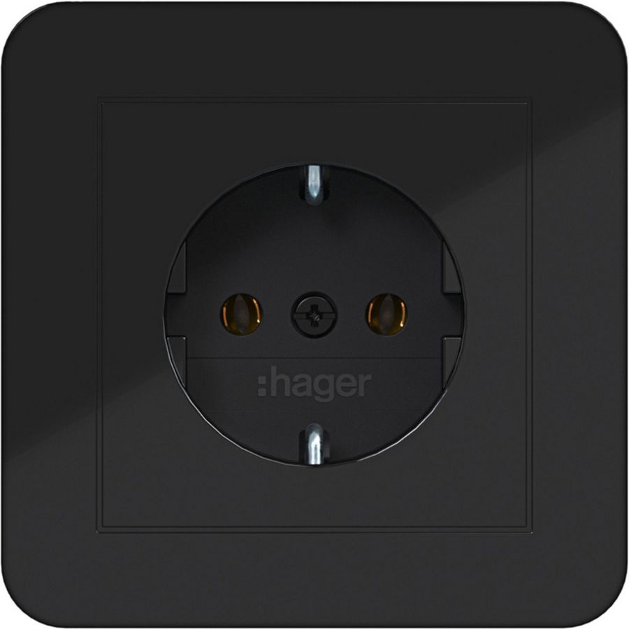 SCHUKO-wandcontactdoos met afdekplaat steekkl. C.1 nachtzwar