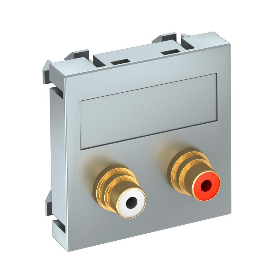 Draagplaat cinch 2x kopp. connect.-connect. 45x45mm 6105072