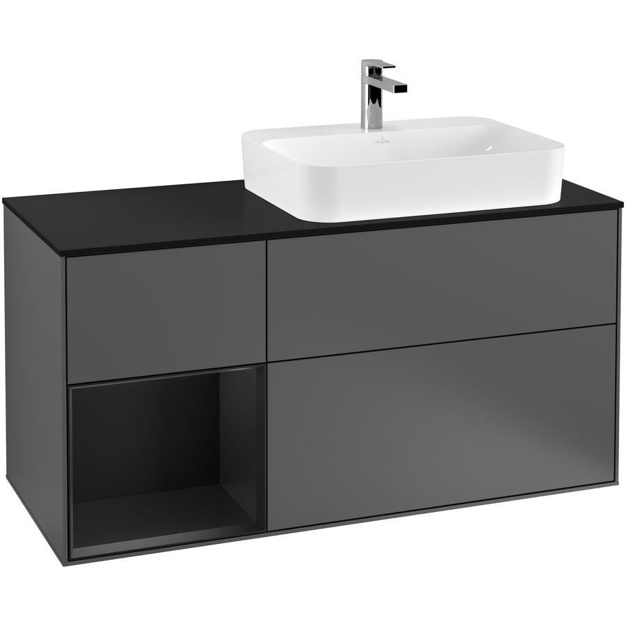 Wastafelonderkast Finion 1200x603x501mm Antr. Matt Lacquer F392PDGK