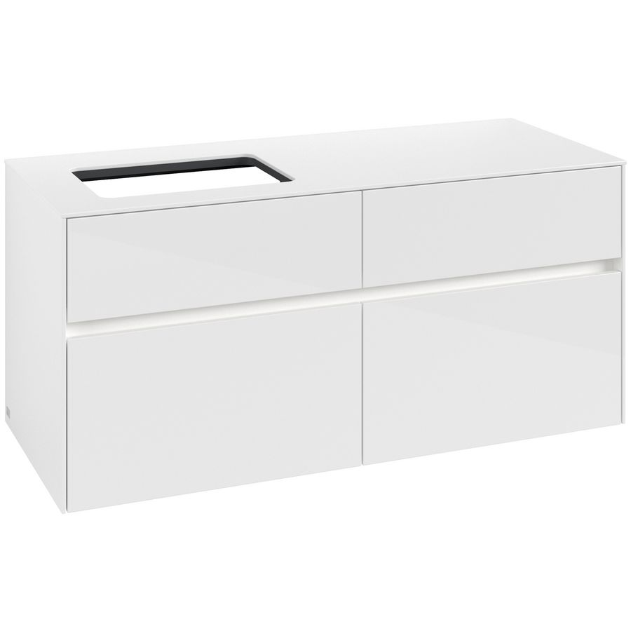 Wastafelonderkast Collaro 1200x548x500mm Glossy White C113B0DH