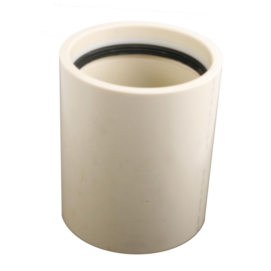 Steekmof (overschuifmof) manchet PVC druk 200mm PN10 creme