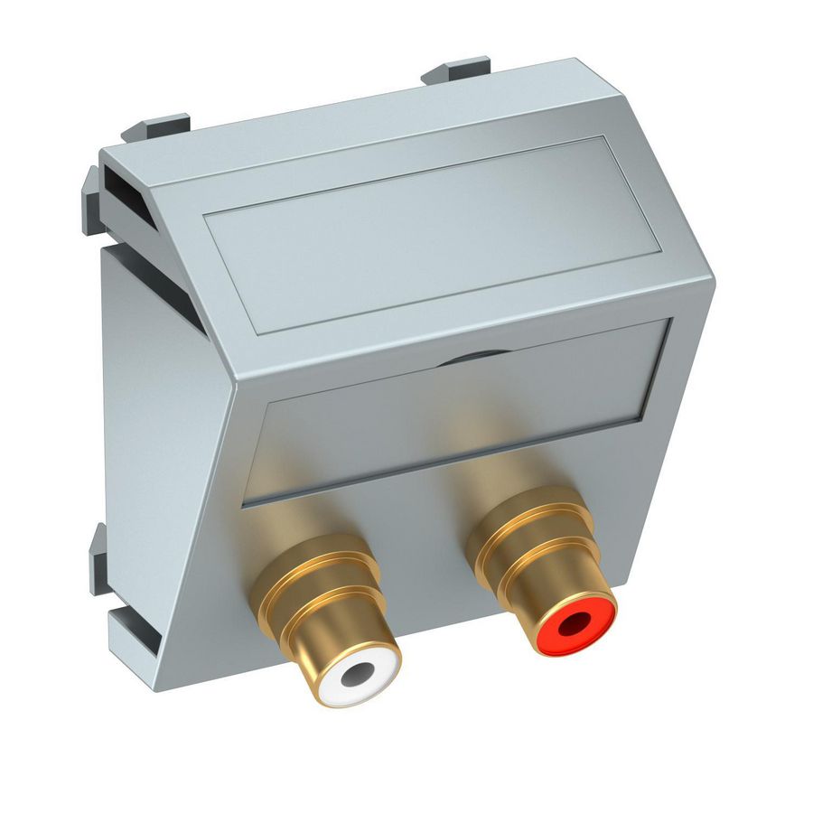 Draagplaat cinch 2x kopp. connect.-connect. 45x45mm 6105084