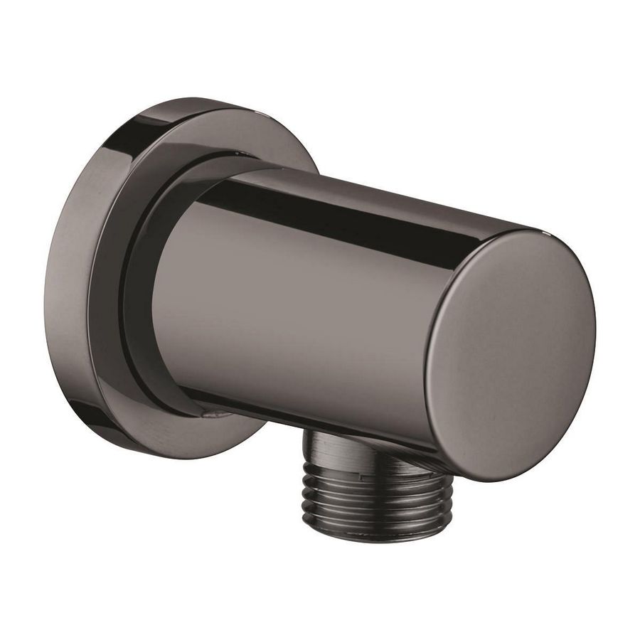 Rainshower aansluitbocht hard graphite (donker grijs) rond