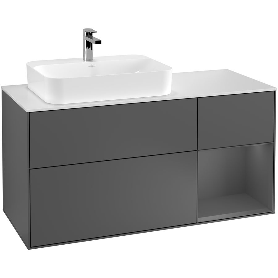 Wastafelonderkast Finion 1200x603x501mm Antr. Matt Lacquer F401GKGK