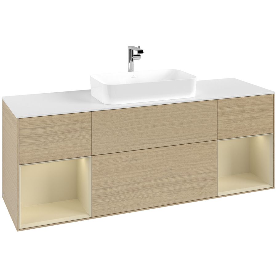 Wastafelonderkast Finion 1600x603x501mm Oak Veneer G331HJPC