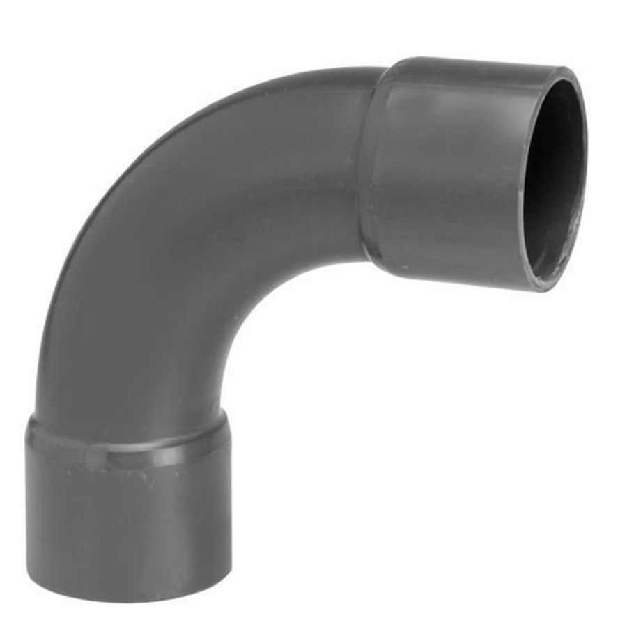 PVC druk bocht 90° 32mm PN16 grijs 2x mof