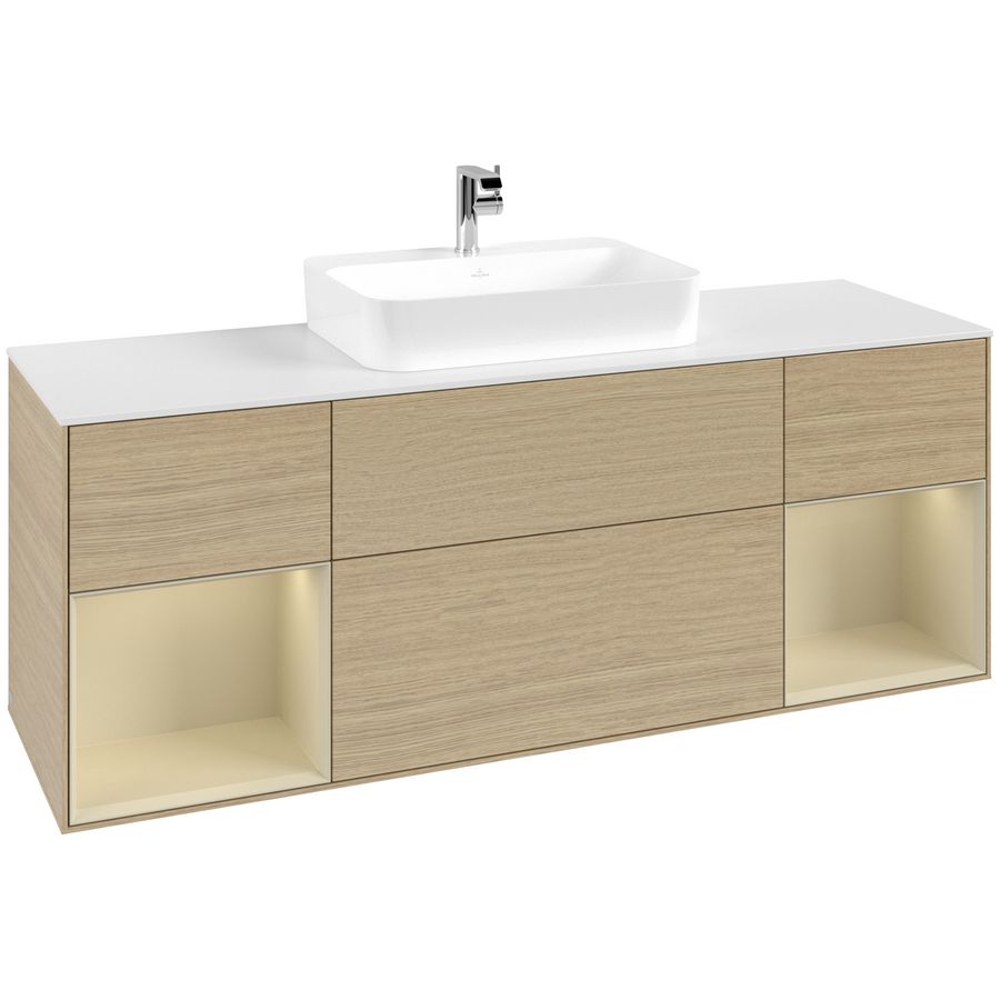 Wastafelonderkast Finion 1600x603x501mm Oak Veneer G451HJPC