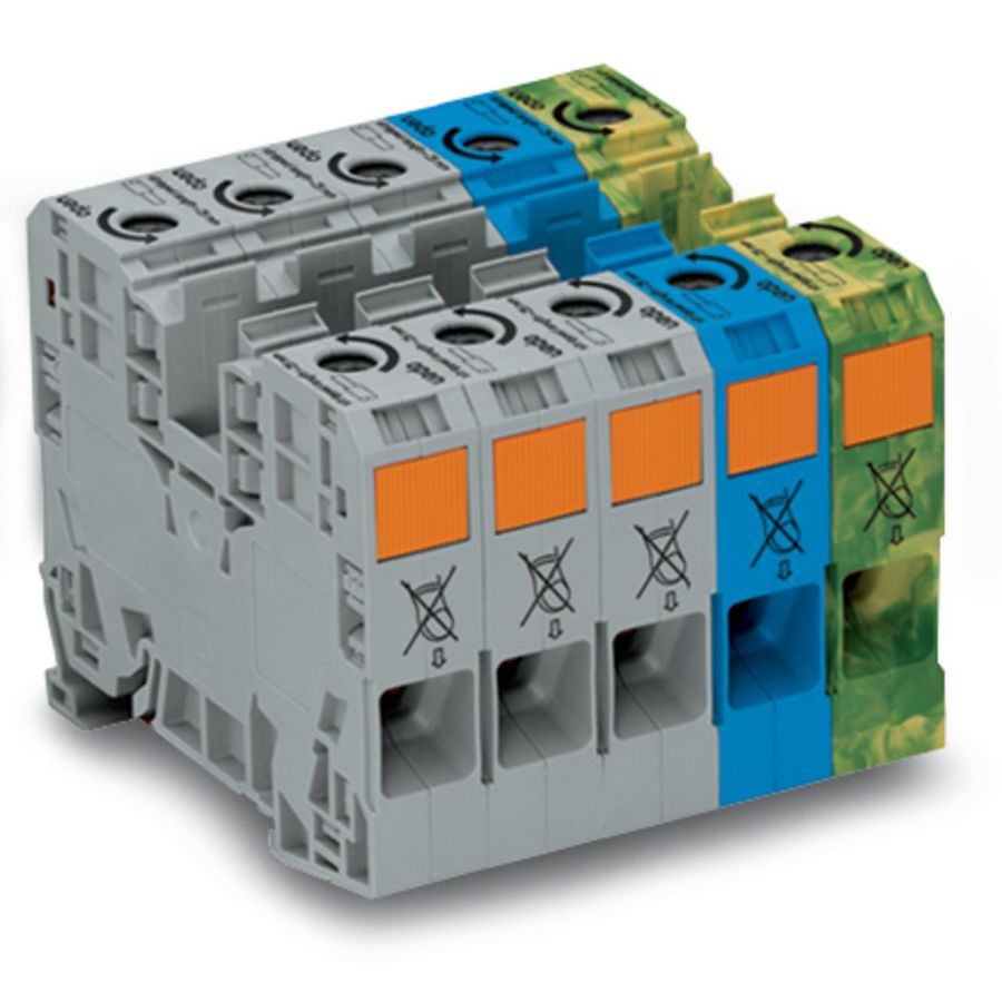 Draaistroomset +Hogestroomklem 35mm² draagrail 35x1 285-139