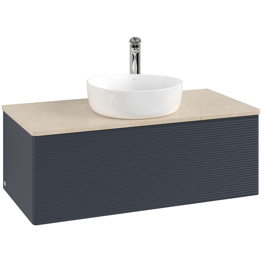 Wastafelonderkast Antao 1000x360x500mm Mid.Blue Matt Lacquer L31153HG