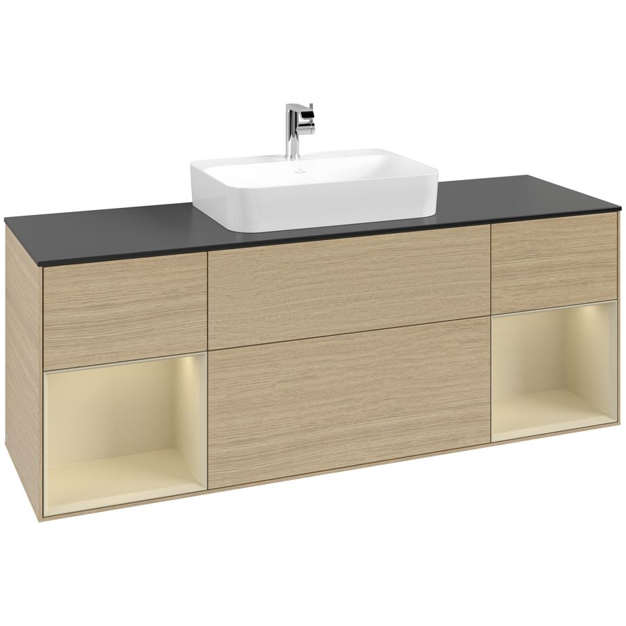 Wastafelonderkast Finion 1600x603x501mm Oak Veneer G452HJPC