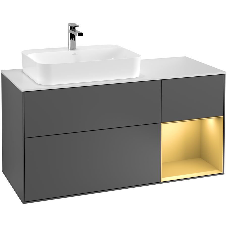 Wastafelonderkast Finion 1200x603x501mm Antr. Matt Lacquer F401HFGK