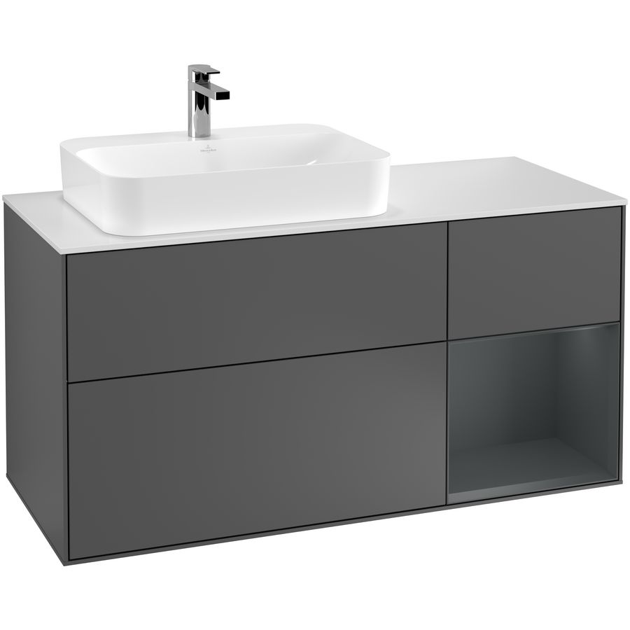 Wastafelonderkast Finion 1200x603x501mm Antr. Matt Lacquer F401HGGK