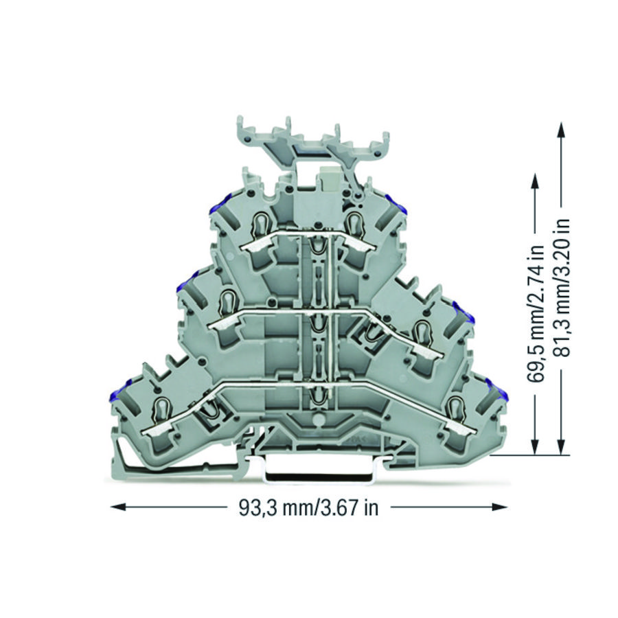 3-etageklem 6-draads rijgklem L grijs 2002-3238 VVE=50