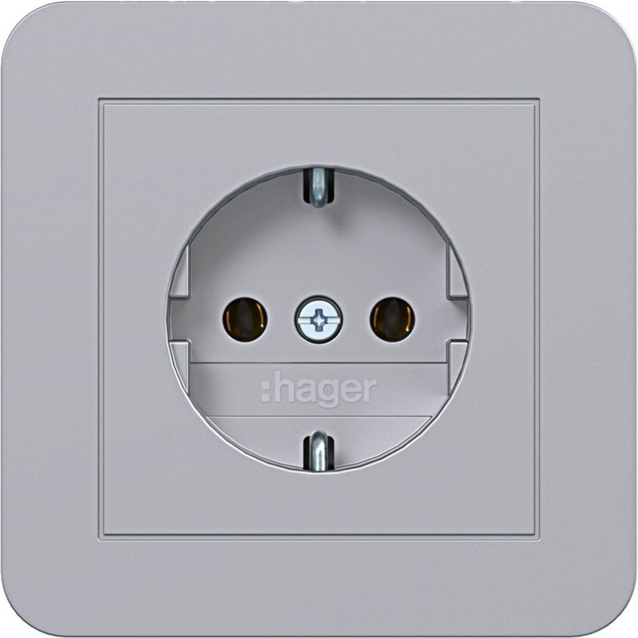 SCHUKO-wandcontactdoos met afdekplaat steekkl. C.1 titaan