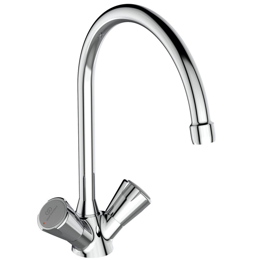 PROMO Nimbus II Messing Eco Topflex keukenkraan chroom met draaibare uitloop 200mm (F3055AA)