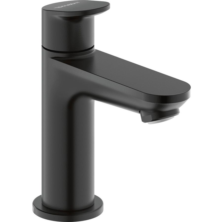Wave 1-hendel fonteinwaterkraan mat zwart  sprong 90mm incl. aansluitslang 1/2"x3/8"45cm