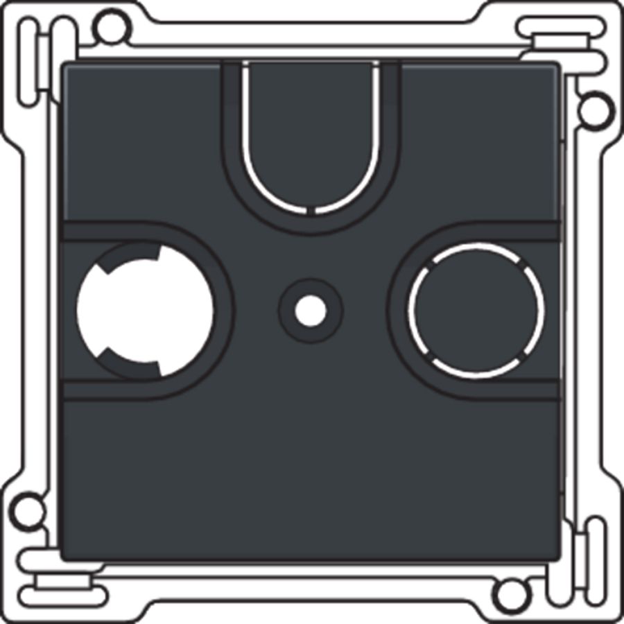 Afwerkingsset 2 enkelvoudige coaxaans. Antenne anthracite