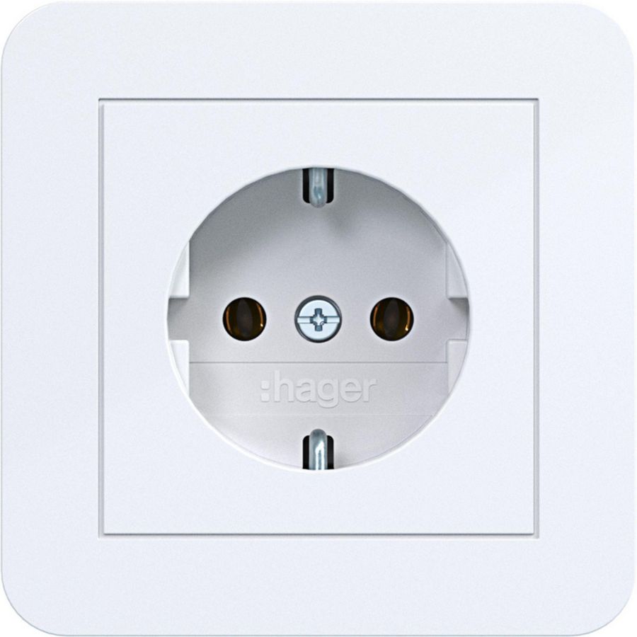 SCHUKO-wandcontactdoos met afdekplaat steekkl. C.1 lichtwit