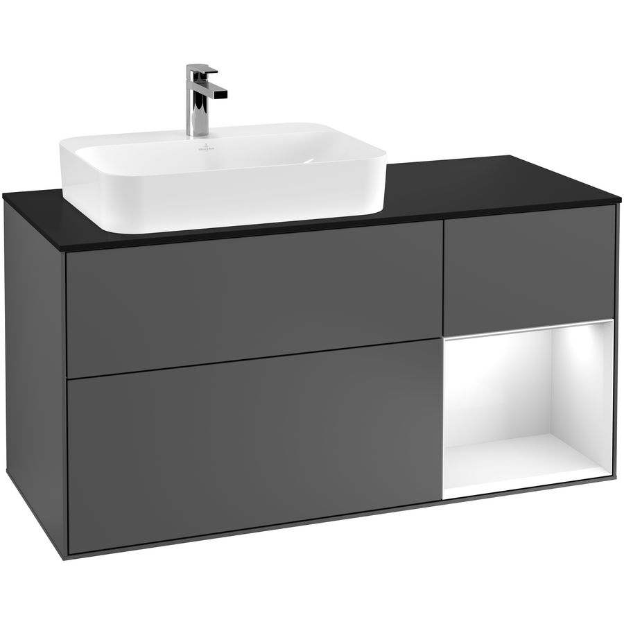 Wastafelonderkast Finion 1200x603x501mm Antr. Matt Lacquer F402GFGK