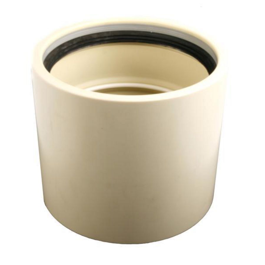 Steekmof (overschuifmof) manchet PVC druk 160mm PN10 creme