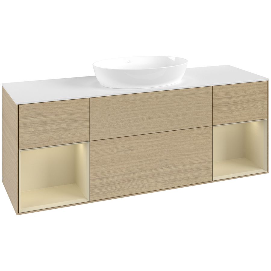 Wastafelonderkast Finion 1600x603x501mm Oak Veneer GD01HJPC